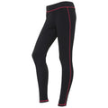 Jet Black-Hot Pink - Front - AWDis Just Cool Womens-Ladies Girlie Athletic Sports Leggings-Trousers