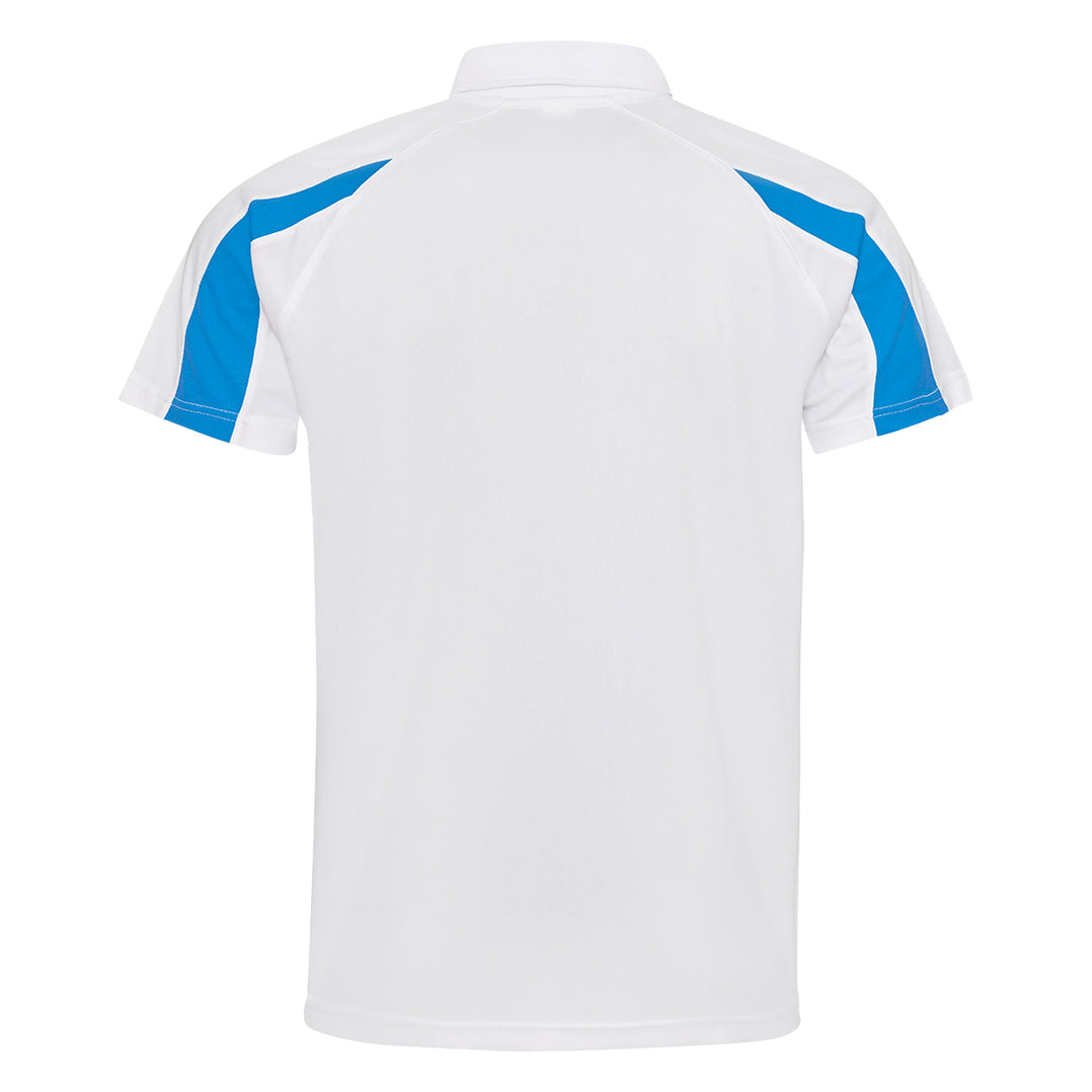 Arctic White-Sapphire Blue - Back - AWDis Just Cool Mens Short Sleeve Contrast Panel Polo Shirt
