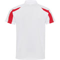 Arctic White-Fire Red - Back - AWDis Just Cool Mens Short Sleeve Contrast Panel Polo Shirt