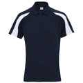 French Navy-Arctic White - Front - AWDis Just Cool Mens Short Sleeve Contrast Panel Polo Shirt