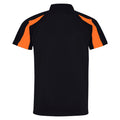 Jet Black-Electric Orange - Back - AWDis Just Cool Mens Short Sleeve Contrast Panel Polo Shirt