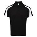 Jet Black-Arctic White - Front - AWDis Just Cool Mens Short Sleeve Contrast Panel Polo Shirt