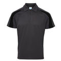 Charcoal-Jet Black - Front - AWDis Just Cool Mens Short Sleeve Contrast Panel Polo Shirt