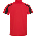 Fire Red-Jet Black - Back - AWDis Just Cool Mens Short Sleeve Contrast Panel Polo Shirt
