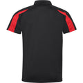 Jet Black-Fire Red - Back - AWDis Just Cool Mens Short Sleeve Contrast Panel Polo Shirt