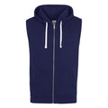 Oxford Navy - Front - AWDis Just Hoods Mens Sleeveless Hoodie Jacket