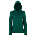 Bottle Green - Front - AWDis Just Hoods Womens-Ladies Girlie College Pullover Hoodie