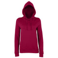 Burgundy - Front - AWDis Just Hoods Womens-Ladies Girlie College Pullover Hoodie