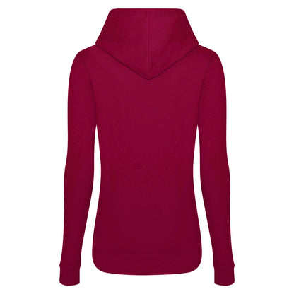 Burgundy - Back - AWDis Just Hoods Womens-Ladies Girlie College Pullover Hoodie