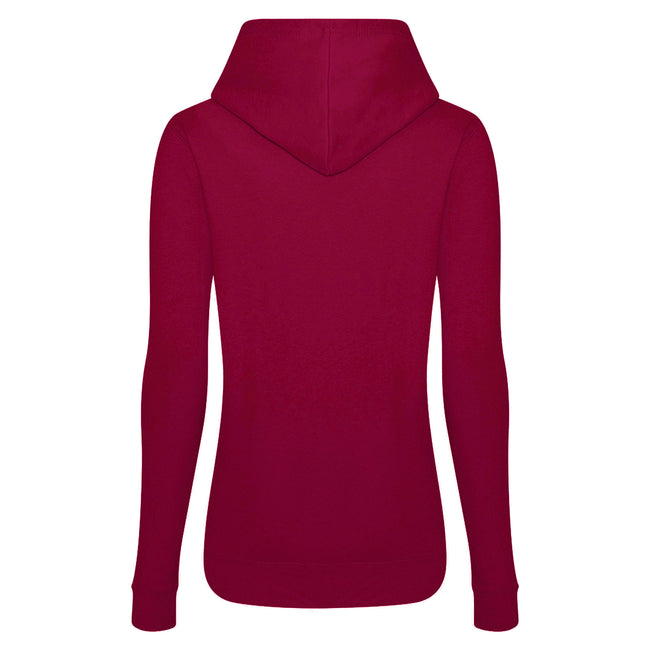 Burgundy - Back - AWDis Just Hoods Womens-Ladies Girlie College Pullover Hoodie
