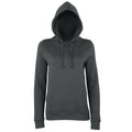 Charcoal - Front - AWDis Just Hoods Womens-Ladies Girlie College Pullover Hoodie