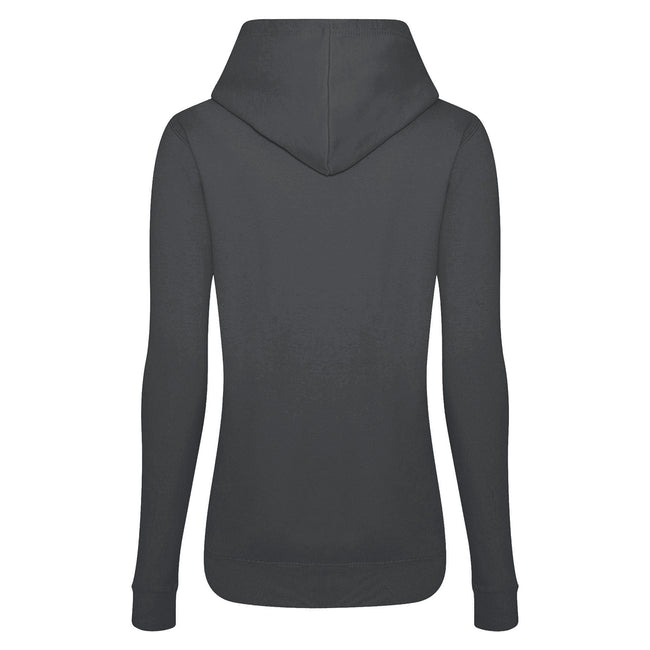 Charcoal - Side - AWDis Just Hoods Womens-Ladies Girlie College Pullover Hoodie