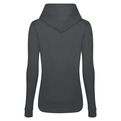 Charcoal - Back - AWDis Just Hoods Womens-Ladies Girlie College Pullover Hoodie