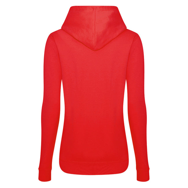Fire Red - Back - AWDis Just Hoods Womens-Ladies Girlie College Pullover Hoodie
