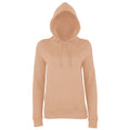 Nude - Front - AWDis Just Hoods Womens-Ladies Girlie College Pullover Hoodie