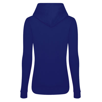 Royal Blue - Side - AWDis Just Hoods Womens-Ladies Girlie College Pullover Hoodie