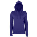 Purple - Front - AWDis Just Hoods Womens-Ladies Girlie College Pullover Hoodie