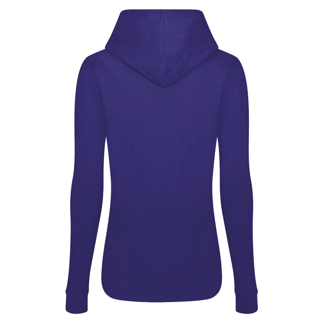 Purple - Back - AWDis Just Hoods Womens-Ladies Girlie College Pullover Hoodie