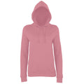 Dusty Pink - Front - AWDis Just Hoods Womens-Ladies Girlie College Pullover Hoodie