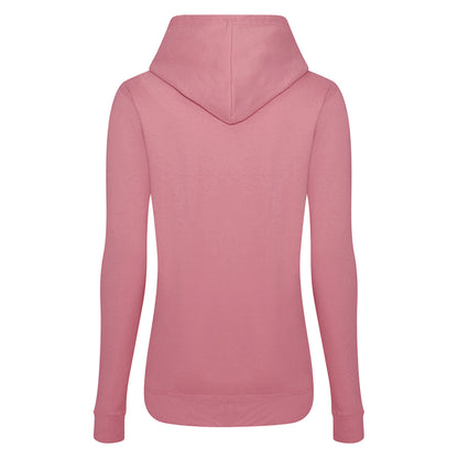 Dusty Pink - Back - AWDis Just Hoods Womens-Ladies Girlie College Pullover Hoodie