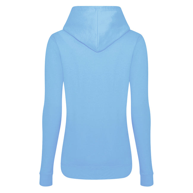 Sky Blue - Back - AWDis Just Hoods Womens-Ladies Girlie College Pullover Hoodie