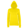 Sun Yellow - Front - AWDis Just Hoods Womens-Ladies Girlie College Pullover Hoodie