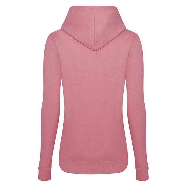 Dusty Pink - Back - AWDis Just Hoods Womens-Ladies Girlie College Pullover Hoodie