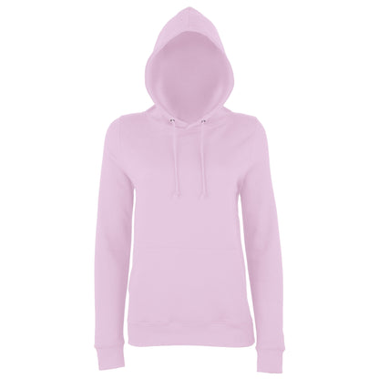Baby Pink - Front - AWDis Just Hoods Womens-Ladies Girlie College Pullover Hoodie
