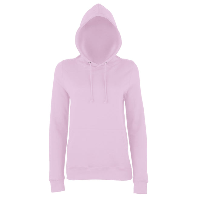 Baby Pink - Front - AWDis Just Hoods Womens-Ladies Girlie College Pullover Hoodie