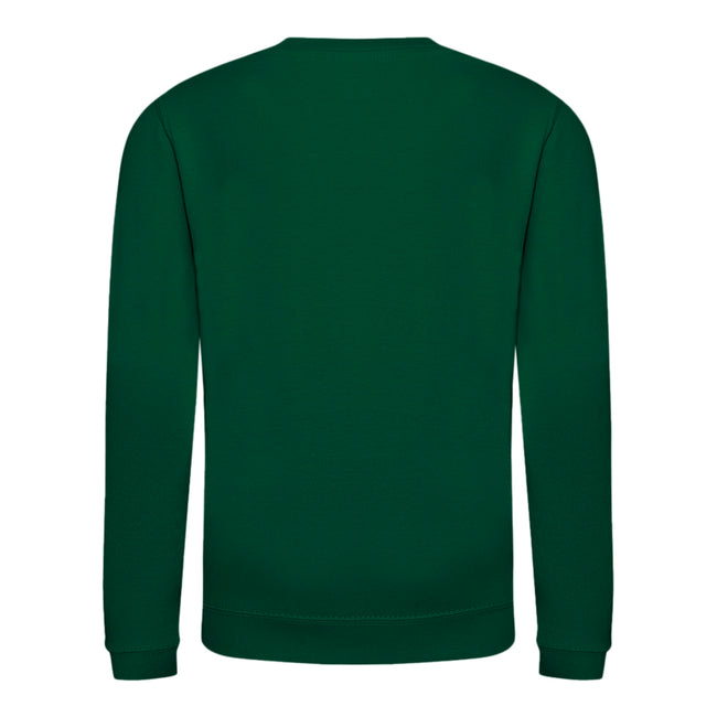 Bottle Green - Back - AWDis Just Hoods Childrens-Kids Plain Crew Neck Sweatshirt