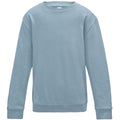 Sky Blue - Front - AWDis Just Hoods Childrens-Kids Plain Crew Neck Sweatshirt