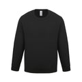 Deep Black - Front - AWDis Just Hoods Childrens-Kids Plain Crew Neck Sweatshirt
