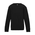 Deep Black - Back - AWDis Just Hoods Childrens-Kids Plain Crew Neck Sweatshirt