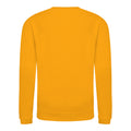 Mustard Yellow - Front - AWDis Just Hoods Childrens-Kids Plain Crew Neck Sweatshirt