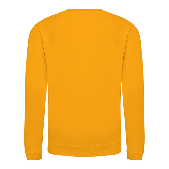 Mustard Yellow - Back - AWDis Just Hoods Childrens-Kids Plain Crew Neck Sweatshirt