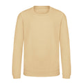 Desert Sand - Front - AWDis Just Hoods Childrens-Kids Plain Crew Neck Sweatshirt