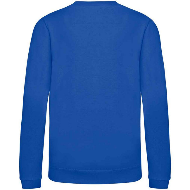 Bright Royal - Back - AWDis Just Hoods Childrens-Kids Plain Crew Neck Sweatshirt