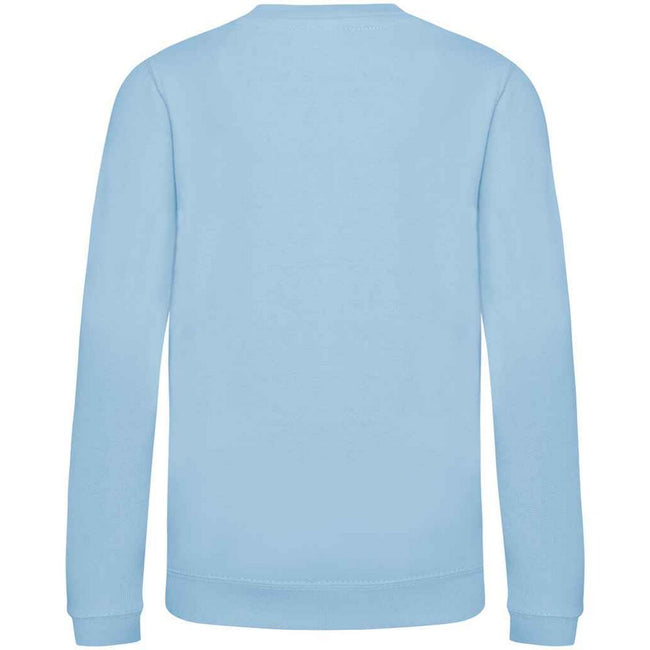 Ice Blue - Back - AWDis Just Hoods Childrens-Kids Plain Crew Neck Sweatshirt
