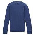 Royal Blue - Front - AWDis Just Hoods Childrens-Kids Plain Crew Neck Sweatshirt