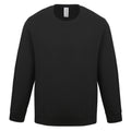 Deep Black - Front - AWDis Just Hoods Childrens-Kids Plain Crew Neck Sweatshirt