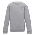 Heather Grey - Front - AWDis Just Hoods Childrens-Kids Plain Crew Neck Sweatshirt