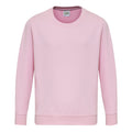 Baby Pink - Front - AWDis Just Hoods Childrens-Kids Plain Crew Neck Sweatshirt