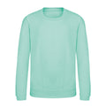 Peppermint - Front - AWDis Just Hoods Childrens-Kids Plain Crew Neck Sweatshirt