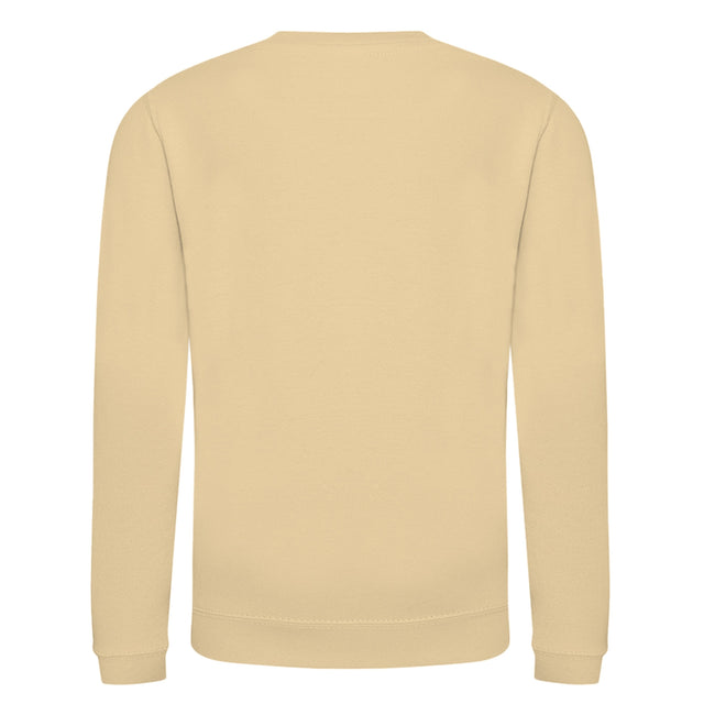 Desert Sand - Back - AWDis Just Hoods Childrens-Kids Plain Crew Neck Sweatshirt