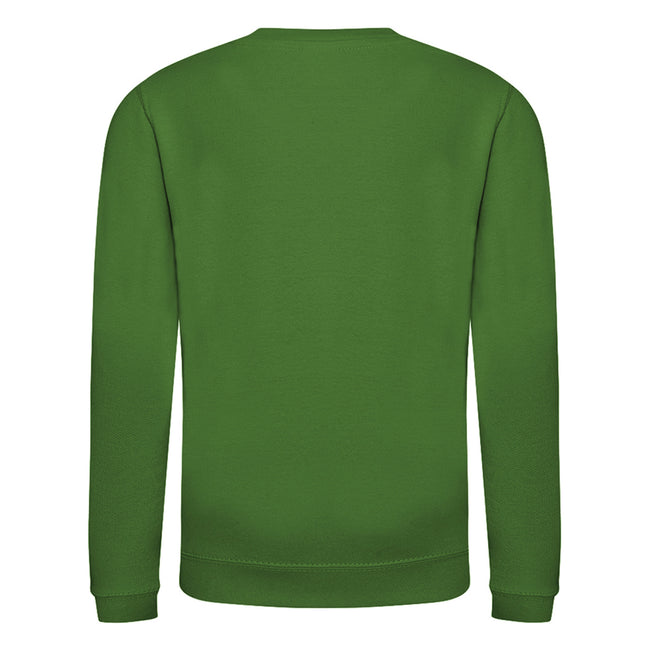Kelly Green - Back - AWDis Just Hoods Childrens-Kids Plain Crew Neck Sweatshirt