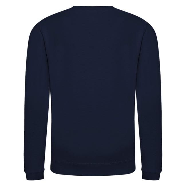 Oxford Navy - Back - AWDis Just Hoods Childrens-Kids Plain Crew Neck Sweatshirt