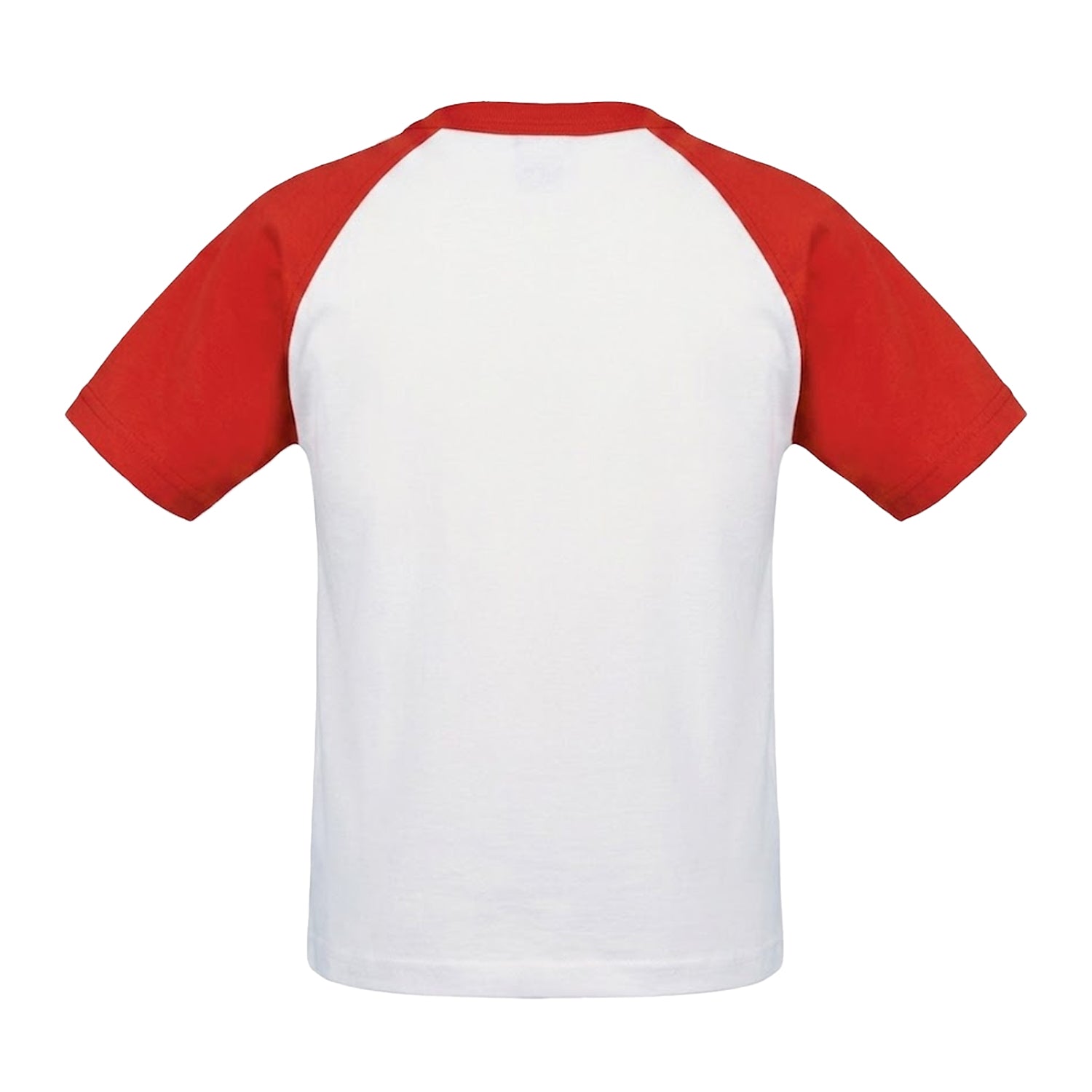 White-Red - Back - B&C Childrens Boys Short Sleeve Baseball T-Shirt