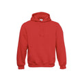 Red - Front - B&C Childrens-Kids Plain Hooded Sweatshirt-Hoodie