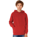 Red - Back - B&C Childrens-Kids Plain Hooded Sweatshirt-Hoodie