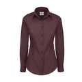 Luxurious Red - Front - B&C Womens-Ladies Black Tie Formal Long Sleeve Work Shirt